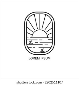 sunset home stay on line art logo