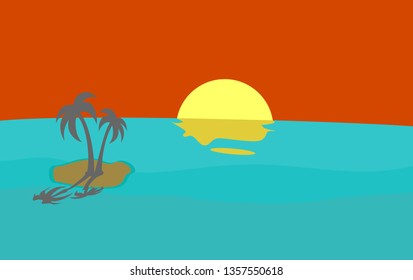 Sunset horizon view