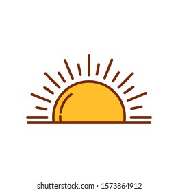 sunset hot fill style icon vector illustration design