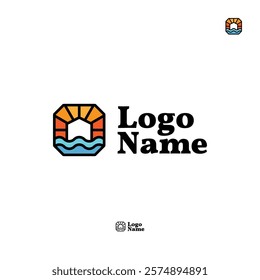 Sunset House Villas logo design