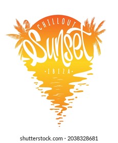 Sunset Ibiza t-shirt graphics print design