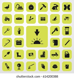 sunset icon. agriculture set. vector sign symbol on white background