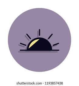 sunset icon in badge style. One of web collection icon can be used for UI, UX