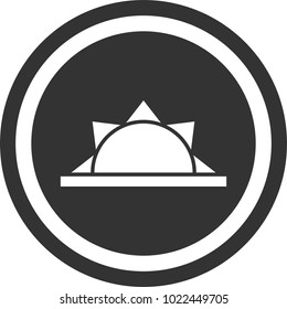 Sunset icon, circle sign