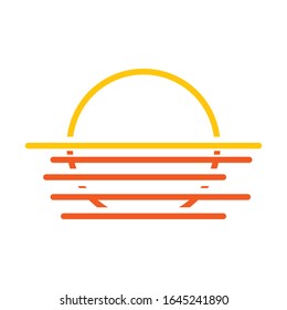 sunset icon design vector template