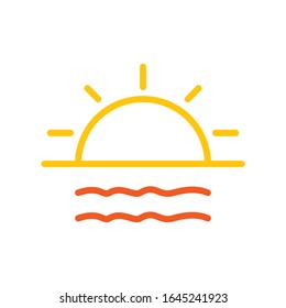 sunset icon design vector template