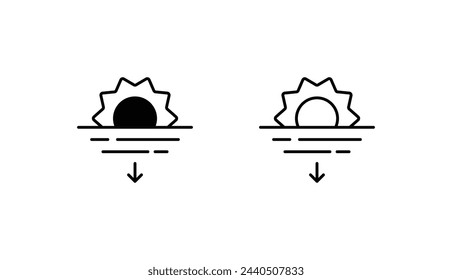 Sunset icon design with white background stock illustration