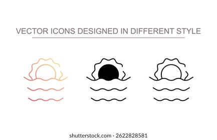 Diseño de icono de la puesta del sol con fondo blanco