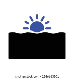 Sunset Icon in Dualtone Style