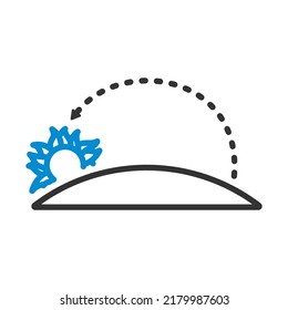 Sunset Icon. Editable Bold Outline With Color Fill Design. Vector Illustration.