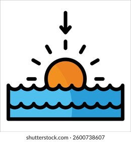 Sunset Icon Element For Design