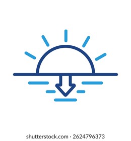 Elemento de icono de puesta de sol para el diseño