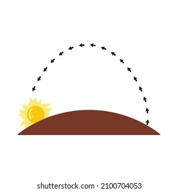 Sunset Icon. Flat Color Design. Vector Illustration.