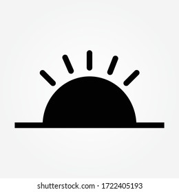 Sunset icon. Flat vector graphic in white background.