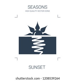 sunset icon. high quality filled sunset icon on white background. from seasons collection flat trendy vector sunset symbol. use for web and mobile