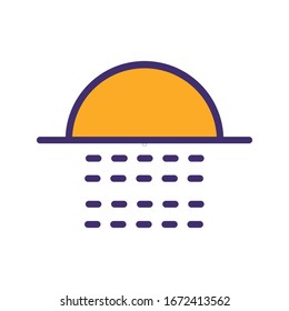 the sunset icon illuminates the earth