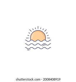 sunset Icon Isolated On White Background