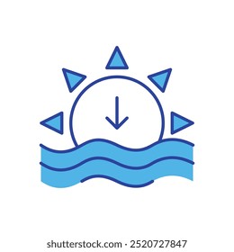 Sunset icon isolated on a white background. Vector illustration.