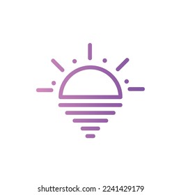 icono de puesta de sol con vector aislado y fondo transparente