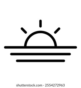 Sunset icon in line style. Sunrise icon in line style