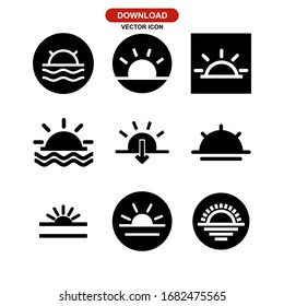 icono de puesta de sol o logotipo símbolo de signo aislado ilustración vectorial - Colección de iconos vectoriales de estilo negro de alta calidad
