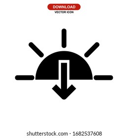 sunset icon or logo isolated sign symbol vector illustration - high quality black style vector icons

