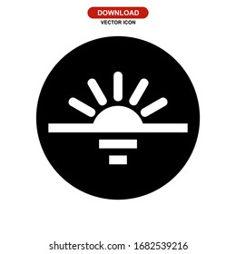 Sonnenuntergangssymbol oder Logo einzeln auf Zeichen Vektorillustration Illustration - hochwertige Vektorsymbole mit schwarzem Hintergrund
