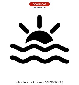 sunset icon or logo isolated sign symbol vector illustration - high quality black style vector icons
