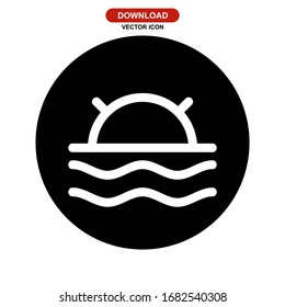 Icono de puesta de sol o logotipo símbolo de signo aislado ilustración vectorial - iconos vectoriales de estilo negro de alta calidad

