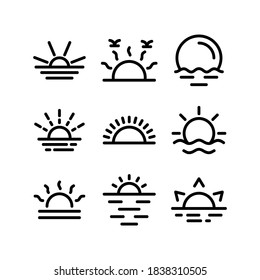 Sonnenuntergangssymbol oder Logo einzeln auf Zeichen, Vektorgrafik - Sammlung von hochwertigen Vektorsymbol in schwarzem Stil
