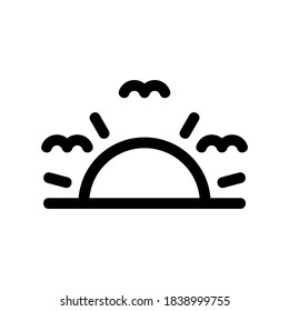 icono de puesta de sol o logotipo símbolo de signo aislado ilustración vectorial - iconos vectoriales de estilo negro de alta calidad
