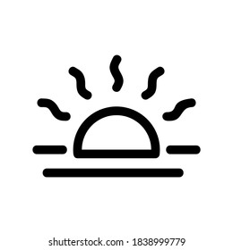icono de puesta de sol o logotipo símbolo de signo aislado ilustración vectorial - iconos vectoriales de estilo negro de alta calidad

