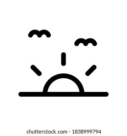 Symbol für Sonnenuntergänge oder Logo einzeln auf Zeichensymbolen, Vektorgrafik - hochwertige Vektorsymbole im schwarzen Stil
