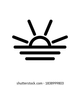 Symbol für Sonnenuntergänge oder Logo einzeln auf Zeichensymbolen, Vektorgrafik - hochwertige Vektorsymbole im schwarzen Stil
