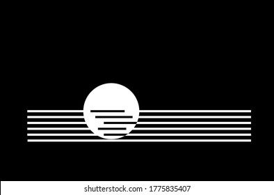 Sunset icon or logo in modern line style. High quality black outline pictogram for web site design and mobile apps