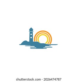 Sunset icon logo vector design template illustrator
