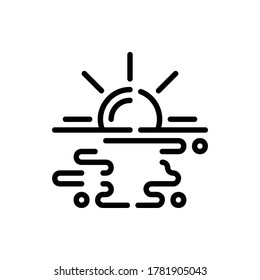 Sunset Icon Logo Vector Isolated. Autumn Icon Set. Editable Stroke and Pixel Perfect.