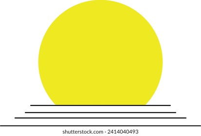 Sunset icon with minimalist style