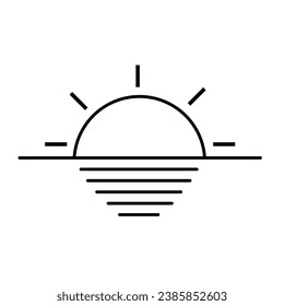 icono de puesta de sol sobre fondo blanco