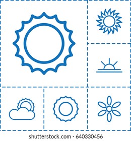 Sunset icon. set of 6 sunset outline icons such as sun