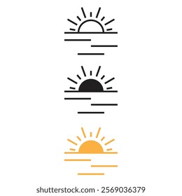 Sunset Icon Set Vector Design.