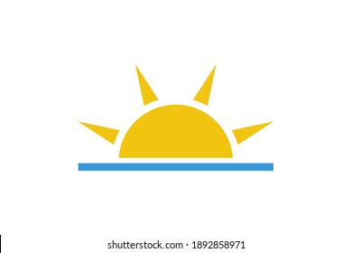 Sunset icon sign simple design