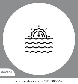 Vector de signo de icono de atardecer,Símbolo, ilustración de logotipo para web y móvil