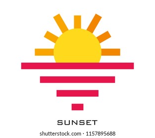 Sunset icon signs