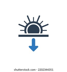 Sunset Icon - Sun Down Icon