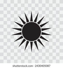 Sunset icon, Sun Rise vector, Sunrise Icon, silhouette on transparent background. Sunrise icon simple flat vector illustration for web site, logo, app. Vector illustration.