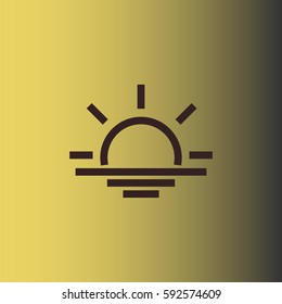 Sunset icon. Sun and sea vector
