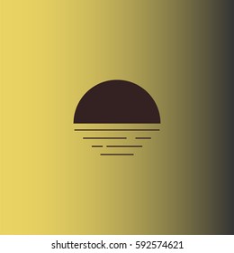 Sunset icon. Sun and sea vector