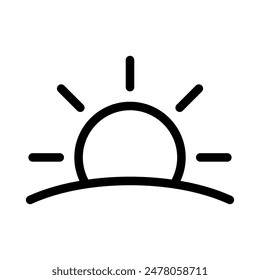 Sunset icon, sunrise icon. Sun, rise symbol. Morning icon.