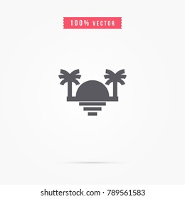 sunset icon. sunrise symbol